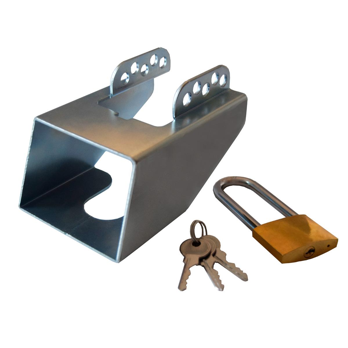 Tyverisikring kasselås liten med hengelås og 3 nøkler