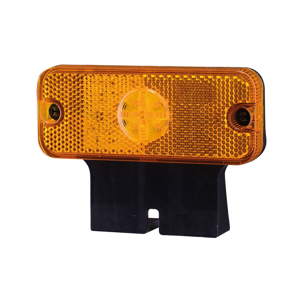 Markeringslykt LED gul med holder 9-32V 110x82x38 mm 250mm kabel
