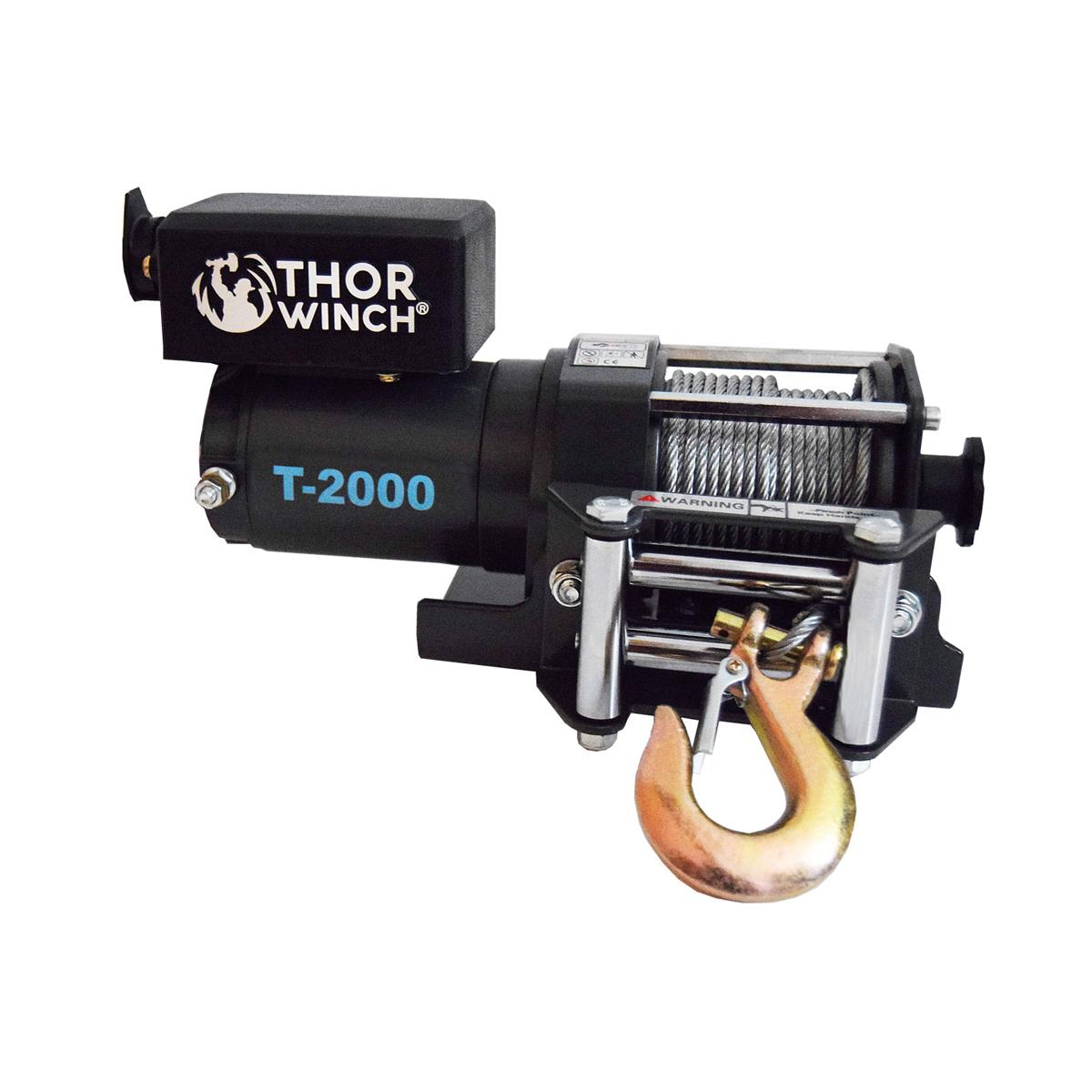 Trekkvinsj 0907Kg 12V Thor Winch T-2000 med wire: Ø4mm x 15m