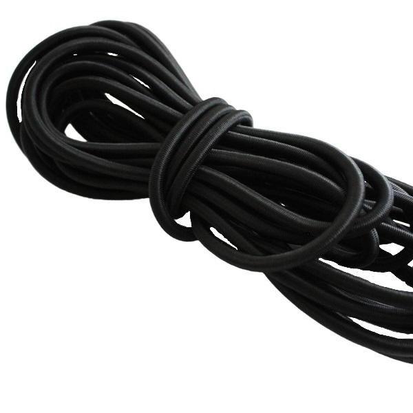 Elastiksnor 6mm, 6,5m, svart (Lagersalg)
