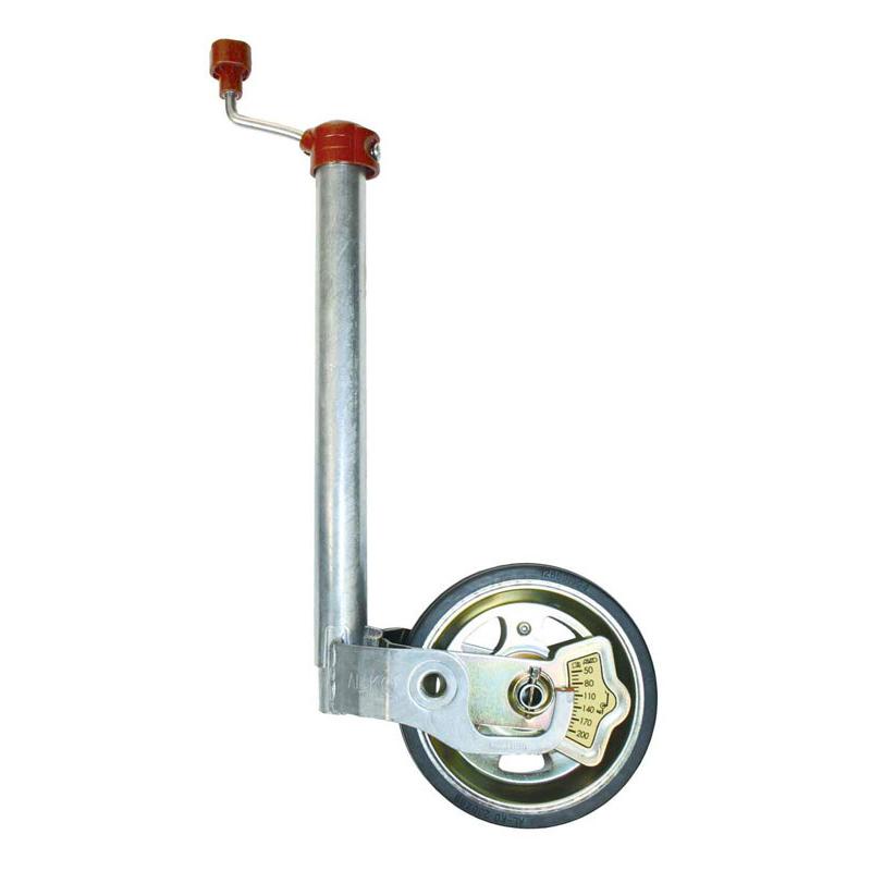 Støttehjul Ø48mm 300Kg AL-KO Premium med vekt, 230x80mm hjul gummi/metall