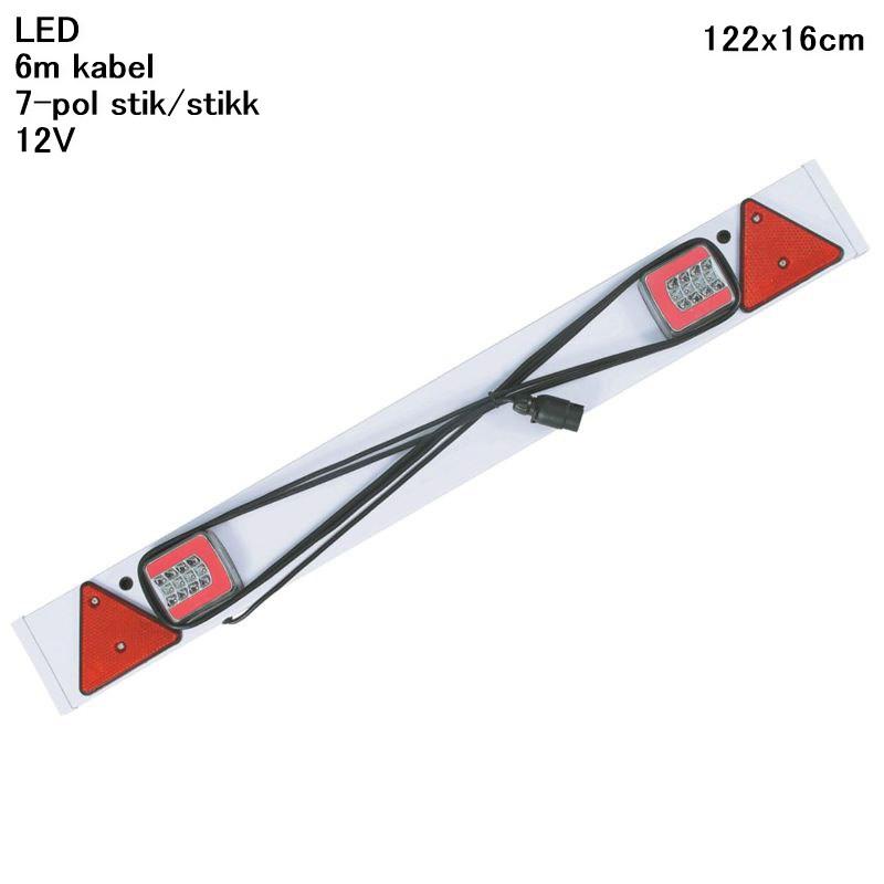 Lyktbom LED 12V Glo-Trac, 1,22m, med 6m kabel og 7-pol stikk