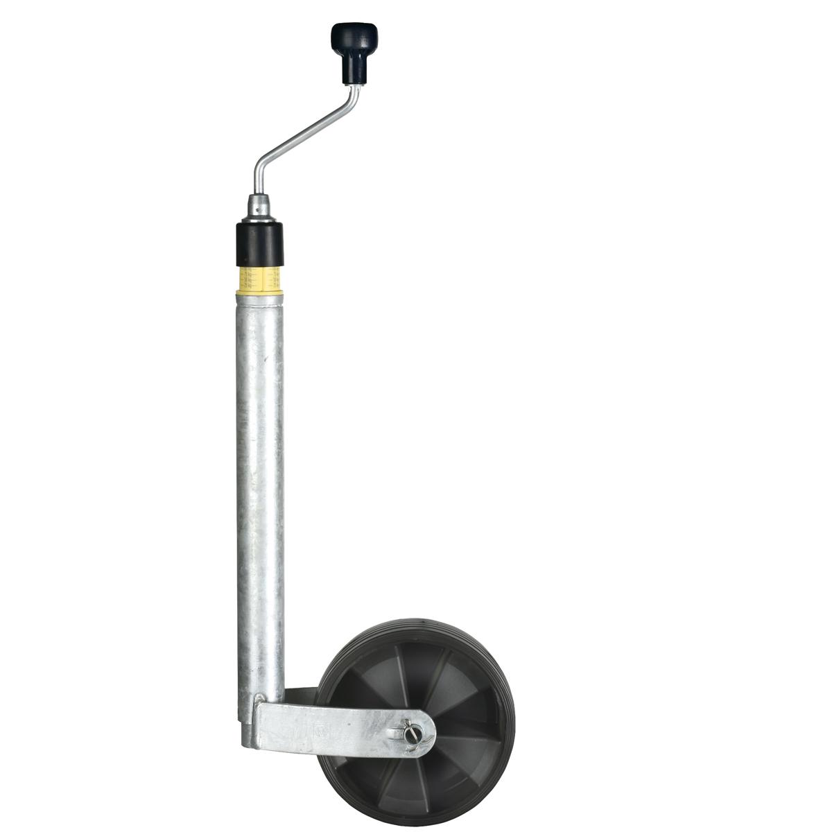 Støttehjul Ø48mm 150Kg Winterhoff med vekt, 215x70mm hjul gummi/plast